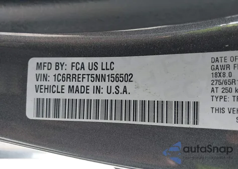 2022 Ram 1500 Big Horn 4X2 5'7 Box z USA, uszkodzony, nr VIN 1C6RREFT5NN156502